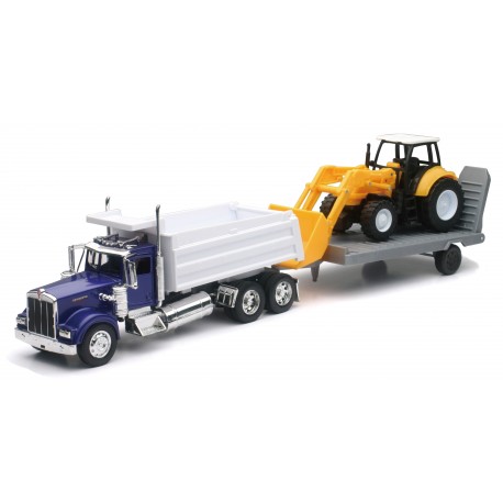 CAMION 1/32° KENWORTH W900 BENNE ET ENGIN DE CHANTIER