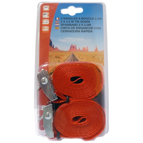 JEU DE 2 SANGLES A BOUCLE 2.5M TUV GS/6