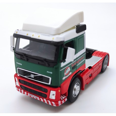 TRACTEUR CARARAMA VOLVO VERT ROUGE ET BLANC 1/50