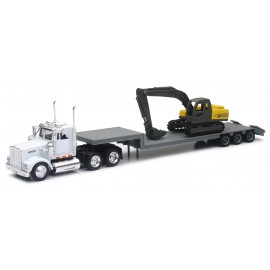 CAMION 1/43° KENWORTH AVEC ENGIN DE CHANTIER