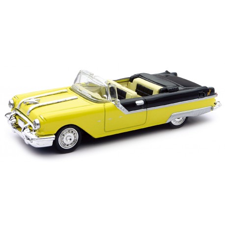 VOITURE AMERICAINE PONTIAC STARCHIEF 1955 JAUNE 1/43°