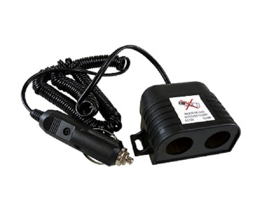 Double prise allume cigare 12V /24V 6A&#160; avec fusible