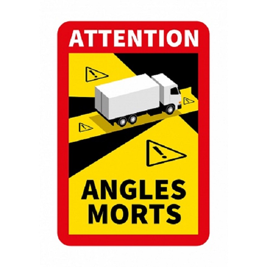 Lot de 3 Stickers « Angles Morts » Homologu&eacute;s pour camion