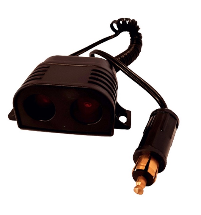 Double prise allume cigare connecteur DIN 12V / 24V haute puissance 10A