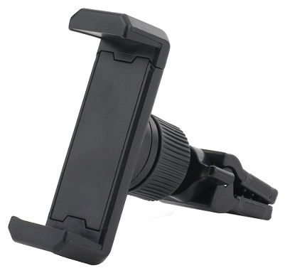 Porte telephone rotatif 360° fixation par pince ajustable sur grille aeration