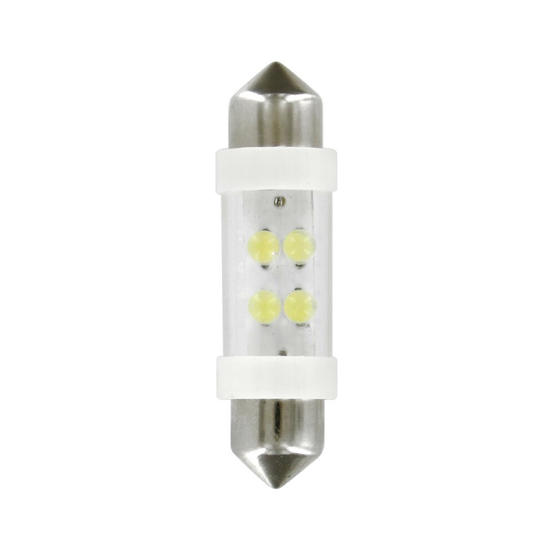 Paire d'ampoules navette&#160; 24V 4 LED blanc