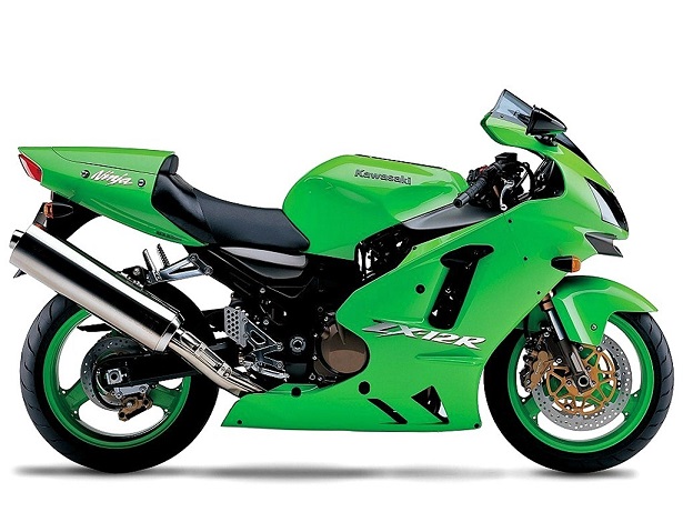 Moto street bike&#160; Kawasaki ZX-12R verte 1/32&egrave;me